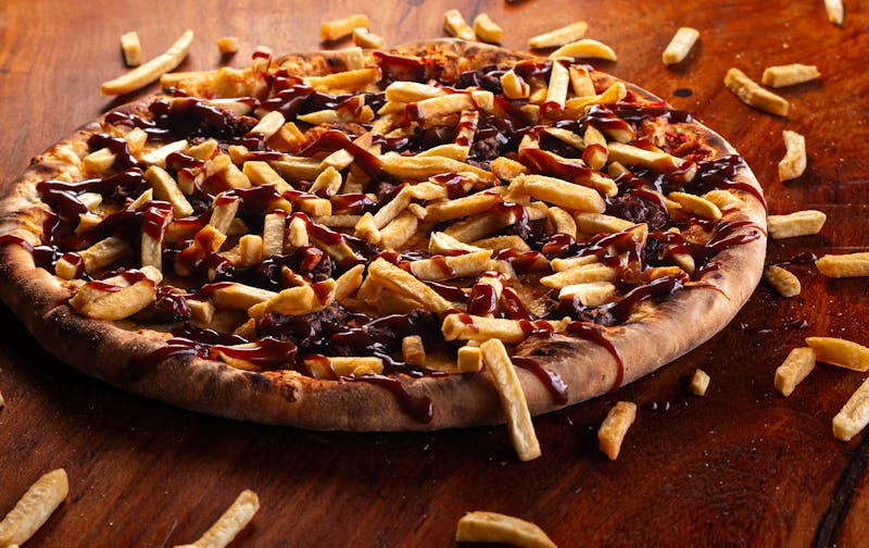 BBQ Chicken Pizza with caramelized onions